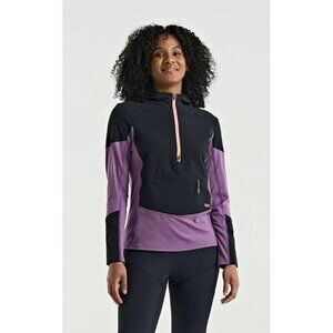 Women’s Black and Purple Active Half-Zip Hoodie